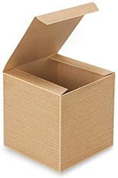 Awepackage 24 Count Of Pinstripe Kraft Gift Box - 5X5X5