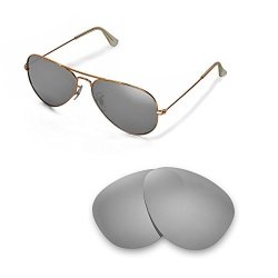 Walleva Replacement Lenses For Ray-ban Aviator Large Metal RB3025 58MM Sunglasses - Multiple Options Available Titanium - Polarized