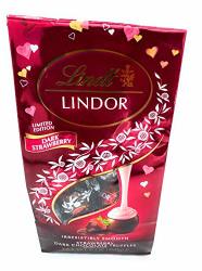 Lindt Lindor Valentine's Day Strawberry Dark Chocolate Truffles Limited Edition 6OZ Bag