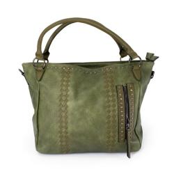 Ladies Zipper Shopper Bag - Green