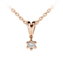 0.15TCW Certified Real Natural Round Cut Diamond 14KT Gold Pendant Without Chain At Free Shipping