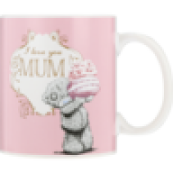 Pink I Love You Mum Teddy Bear Coffee Mug