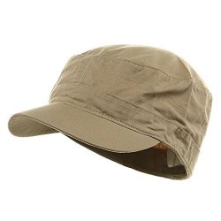 Cotton Fitted Ripstop Army Cap-khaki Small medium