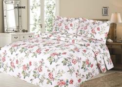 Simon Baker Printed Quilted Bed Spread Jasmine Various Sizes - King - 270CM X 270CM + 2 Pillowcases 50CM X 70CM + 5CM Jasmine