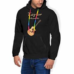 Zoojane XXL Hoodie For Men Hiking Mens Fleeces With Taylor Acoustic Guitars Printing Black