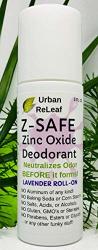 Urban Releaf Z-safe Zinc Oxide Deodorant No Aluminum Baking Soda Corn Starch Gmo's Or Toxins Lavender Roll-on. Neutralizes Odor Before It Forms Gentle. 100%