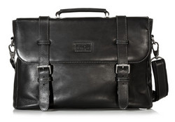 Jekyll & Hide Montana Leather Laptop Briefcase Black