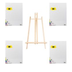 Craft Stationery A3 Canvases With Easel Set Of 5