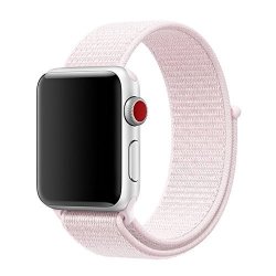 Bea Fashion For Apple Watch Band 38MM 42MM Soft Breathable Woven Nylon Replacement Sport Loop Band For Apple Watch Series 3 Series 2 Series 1 Pearl Pink 38MM