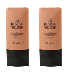 Revlon Photo Ready Skinlights Face Illuminator - Peach Light 2 Pack + Free Assorted Purse Kit cosmetic Bag Bonus Gift