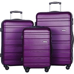 purple lightweight suitcase