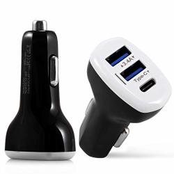 Sun Huijie Car Charger 3.4A With Type-c Interface Dual USB Charging Port Smartphone Car Charger