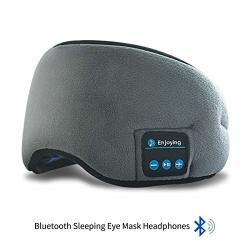 Bluetooth Sleeping Eye Mask Headphones ERNSTING-4.2 Wireless Headset Music Travel Sleep Headset Built-in Microphone Is Adjustable And Washable Perfect For Travel & Sleeping Grey