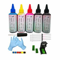 F-ink 5 Bottles Ink And Ink Refill Kits Compatible For Hp Inkjet Ink Cartridges 21XL 22XL 27XL 28XL 21 22 56 57 58 -ink Tools For Reuse The Cartridge
