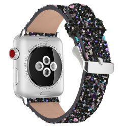 Iiteeology Compatible With Apple Watch Band 38MM 40MM 42MM 44MM Christmas Sparkly 3D Glitter Bling Leather Iwatch Band For Apple Watch Series 4 3 2 1