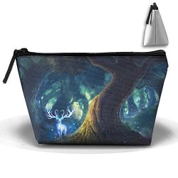 Trapezoidal Cosmetic Bags Makeup Toiletry Pouch Fantasy Deer Travel Bag Phone Purse Pencil Holder