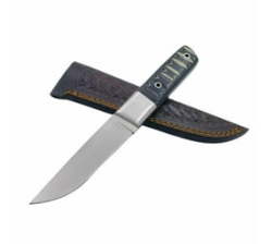 Handmade D2 Steel Hunting Knife - Green & Beige Micarta Handle