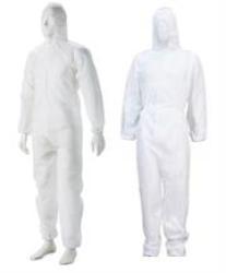 Casey Non Woven Disposable Full Body Coverall Suit -size Large Elasticated Wrists Legs And Waist Hooded Nylon Zipper Front. Non-woven Spun Bond 50 GSM
