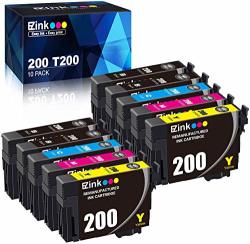 E-z Ink Tm Remanufactured Ink Cartridge Replacement For Epson 200 T200 T200120 To Use With XP-200 XP-310 XP-400 WF-2520 WF-2540 WF-2530 4 Black 2 Cyan 2 Magenta 2 Yellow 10 Pack