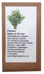 Heirloom Herb Seeds - Parsley - Italian Plain Flat Leaf