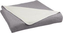 AmazonBasics Reversible Fleece Blanket - Twin twin XL Grey cream