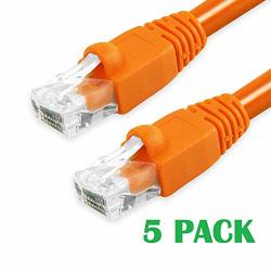 Grandmax CAT6A 3' Ft Orange RJ45 550MHZ Utp Ethernet Network Patch Cable Snagless molded Bubble Boot 5 Pack