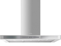 Smeg 75cm Angled Chimney Hood Stainless Steel With Silver Glass