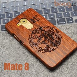 Nameo Mate 8 Wood Case Natural Carved Wooden Hard Case Cover For Huawei Mate 8 Dragon
