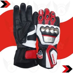 Ducati Corse Steel Protection Moto Gp D-tec Motorbike Racing Genuine Leather Gloves