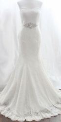 Discounted Wedding Dress Sash Belt - Luxury Handmade Rhinestone Beading Applique - Iron On Or Sew