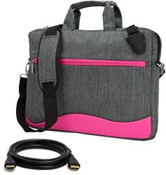 Vangoddy Wave Magenta Anti Theft Messenger Bag For Acer Travelmate P2 P4 P6 Chromebook 14 15 C910 14" - 15.6IN + 12FT HDMI Cable