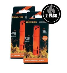 Quickfire Flint Strike Master Emergency Waterproof Fire Starter Over 10 000 Strikes Sparks At Over 5 000 Degrees - Magnesium Fire Starter Great Camp