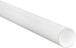 White Aviditi P2020W Mailing Tubes with Caps Pack of 50 2 x 20