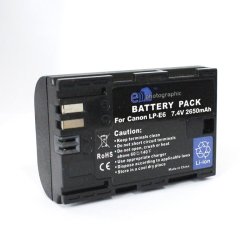 2650 Mah Lithium LP-E6 Camera Battery For Canon Dslr's And Mirrorless Cameras