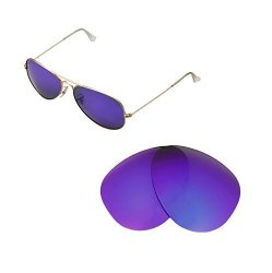 Walleva Replacement Lenses For Ray-ban Aviator Large Metal RB3025 58MM Sunglasses - 6 Options Available Purple - Polarized