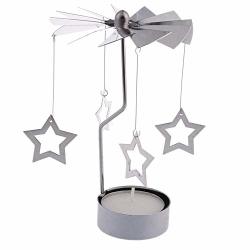 Jpoqw Christmas Spinning Candlestick Holders Romantic Star Angel Love Heart Deer Candle Holder Creative Candelabras For Indoor Outdoor Decor Dining Room Party Family Home Decortion