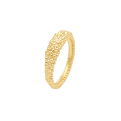 Hera 18CT Gold Pebbled Ring - 56 Gold
