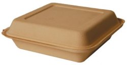 GREE 1000ML Single Compartment Sugarcane Takeaway Box - Pack Of 50
