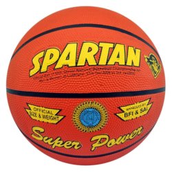 Spartan Super Power Pu Leather Moulded Basketball Orange Club Ball - Size 7 SPN-BB3A