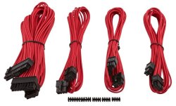Premium Individually Sleeved Flexible Paracorded Modular Cable Starter Kit - Red