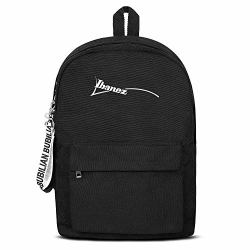 Gomnsaauy Womens&men Simple Black Ibanez Logo Emblem 6.5 Inch Outdoor Backpacks