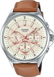 Casio Enticer Analog Wrist Watch White & Rose Gold
