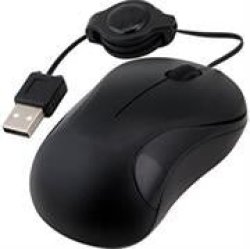 Unique ZL911 Wired MINI USB Optical Mouse - 3 Button PC Mouse With Scroll Wheel And Retractable USB Cable - For Laptop Netbook Desktop Computers