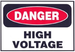 Danger High Voltage Sign Sticker 7.5 X 10.75 In. Weather Resistant.