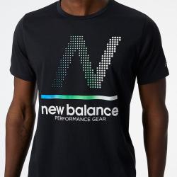 New Balance Men's Tenacity Heather Tech Ss Print - Black - XL