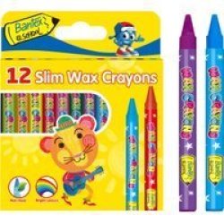 Bantex @school Standard Slim Colouring Wax Crayons 8MM Box Of 12