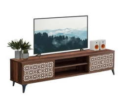 Tv Stand Media Console Table With 2 Storage Drawers - Caramel