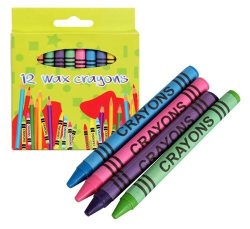 1 X Pack Wax Crayons 12 Colours