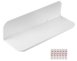 ELhook 12 White Removable Stick-on Shelf For Household Bathroom And Kitchen Items Electronics Bluetooth Speakers And Security Cameras