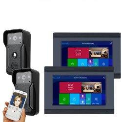 Ennio 7 Inch 2 Monitors Wired wireless Video Phone Doorbell Intercom Entry System W